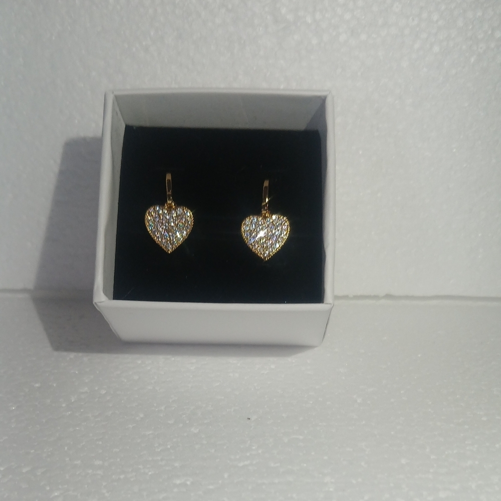 Elegant Gold Heart Earrings